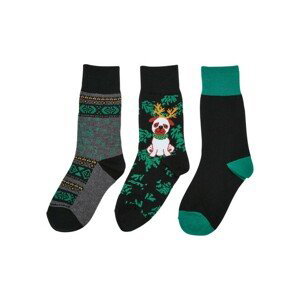 Urban Classics Christmas Dog Socks Kids 3-Pack multicolor - 35–38