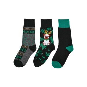 Urban Classics Christmas Dog Socks Kids 3-Pack multicolor - 27–30