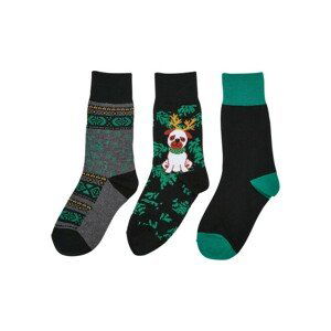 Urban Classics Christmas Dog Socks Kids 3-Pack multicolor - 31–34