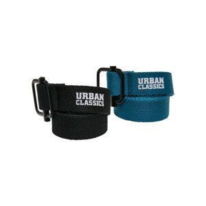 Urban Classics Industrial Canvas Belt Kids 2-Pack black/green - UNI