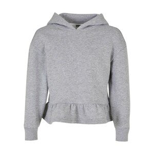 Urban Classics Girls Organic Volants Hoody grey - 110/116